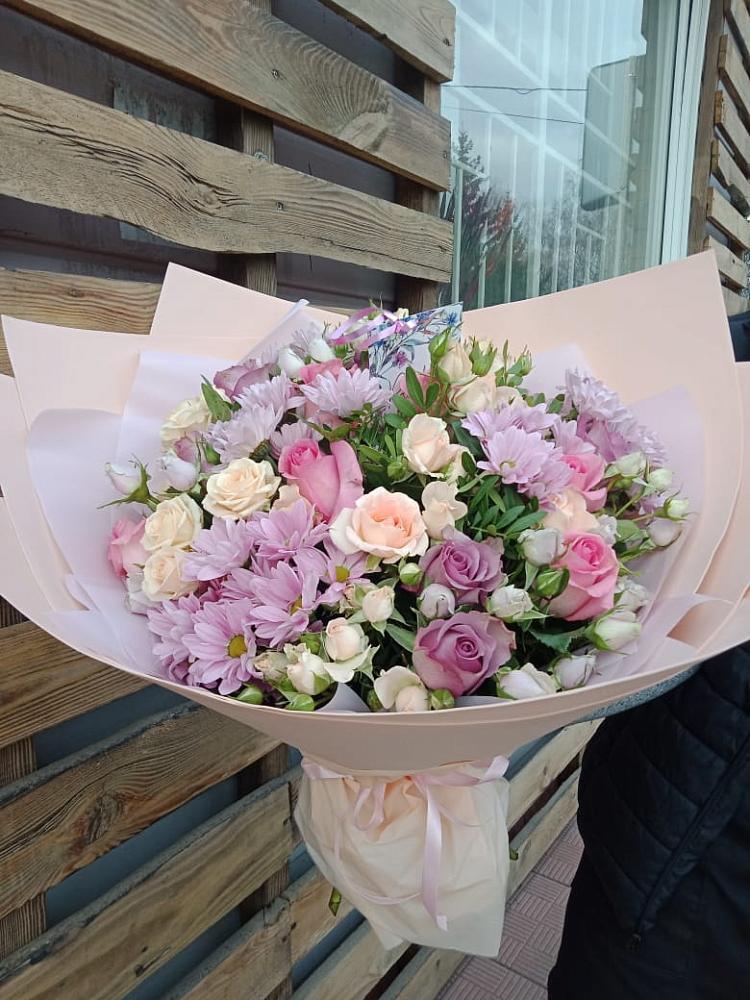 Букет цветов из: Розы и Хризантемы в Славянске-на-Кубани