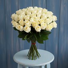 Букет 51 Белая роза Эдлесс Лав в Славянске-на-Кубани