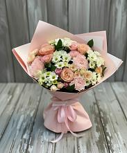Букет цветов из:  Гвоздики, Розы и Хризантемы в Славянске-на-Кубани