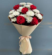 Букет цветов из:  Розы и Хризантемы в Славянске-на-Кубани