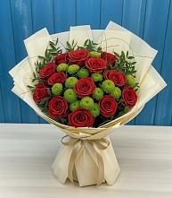 Букет цветов из:  Розы и Хризантемы в Славянске-на-Кубани