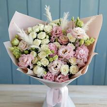 Букет цветов из:  Альстромерии и Розы в Славянске-на-Кубани