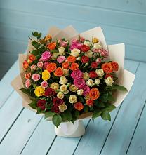 Букет Микс из разноцветных кустовых роз #REPLACE_PRED# Славянске-на-Кубани
