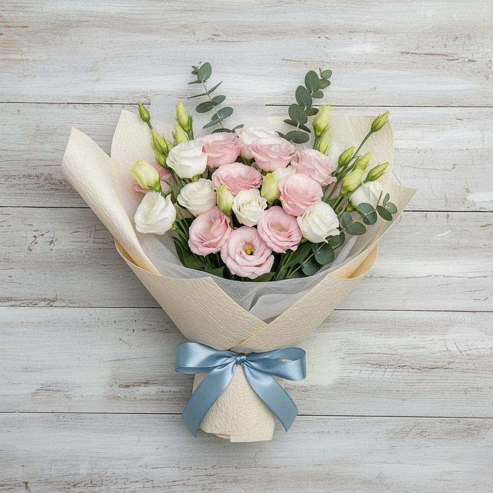 Букет цветов из: Лизиантусы в Славянске-на-Кубани